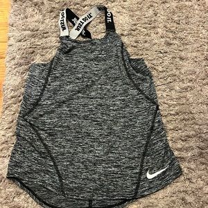 size small nike dri-fit tank top gray and white